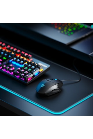 Inphic Pw1h Kablolu Sessiz Aydınlatmalı Bilgisayar Oyun 6 Düğmeli Fare Gri Diğer