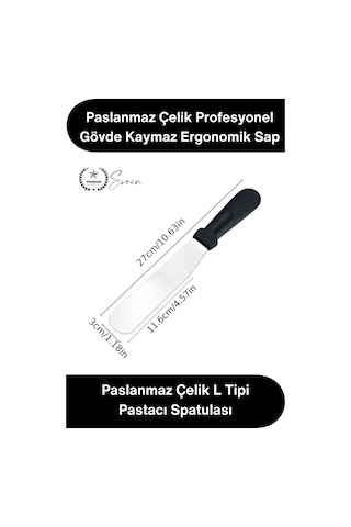 Spatula Profesyonel Mutfak Ekipmanı Ergonomik Saplı Paslanmaz Çelik L Tipi Pastacı Spatulası Pasta Çok Renkli