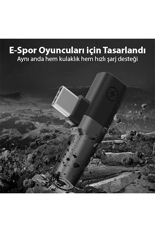 Polham Type C To 1x Type C Ve 1x 3.5mm Aux Girişli Şarj Ve Kulaklık Çoğaltıcı Adaptörü, 30w Şarj Destekli Çoğaltıcı