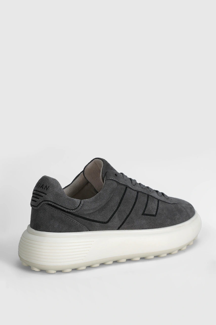 Lufian Frank Erkek Deri Sneaker Ayakkabı Koyu Gri Koyu Gri 112230225100160 Koyu Gri