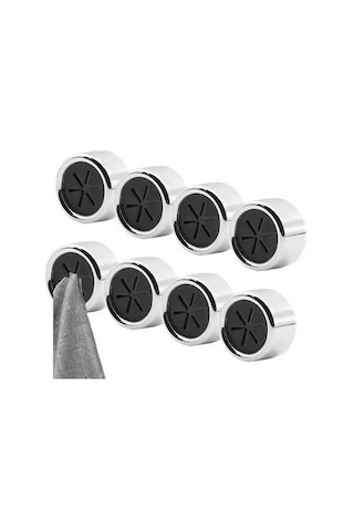 Besthome1 8'lik Banyo Kancaları: Abs Malzeme, Yumuşak Silikon Klem, Kolay Kurulum Yapıştır/sıkma - Bej Gümüş Gümüş