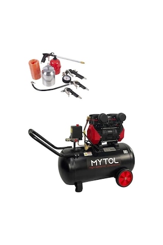 Mytol MY0501 1.5 Hp Sessiz Yüksek Hızlı Kompresör + 5 Parça Setli 50 L