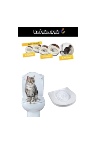 Premium Seri Klozet Alıştırma Kapağı Kum Kabı Wc Yavru Yetişkin Kedi Hijyenik Tuvalet Eğitim Seti