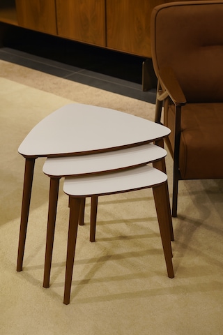Eg Home Tokyo 3'lü Zigon Sehpa %100 Mdf Beyaz