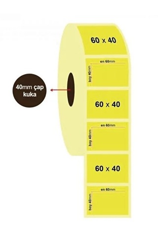 Şeylişeyler Sarı Eczane Etiketi 60 40 Mm 1000 Sarım 1 Rulo