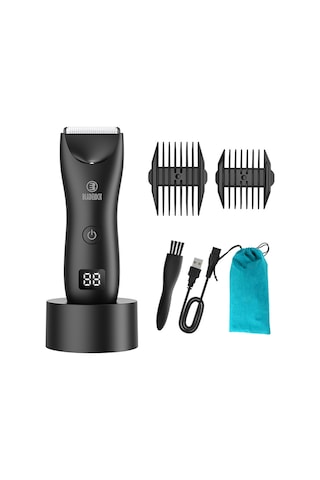 Gajeena Erkek Vücut Tıraş Makinesi - Ipx7 Su Geçirmez, Led Aydınlatmalı, 500mah Pil, 2 Taraklı 3-12mm 1 Saat