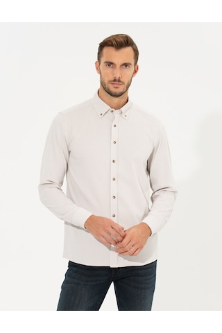 Pierre Cardin Erkek Bej Gömlek Desenli 50262722-vr011 Bej