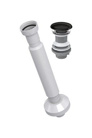 Monavit Seramik Kapaklı Siyah Klik Klack Lavabo Süzgeci 32 Sifon Siyah