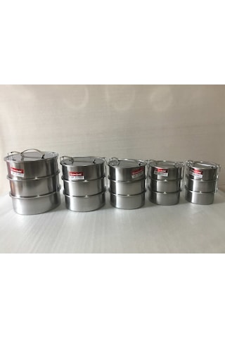 3 Lü Sefer Tası - 5 Numara - Krom Çelik - En Büyük Boy Çok Renkli