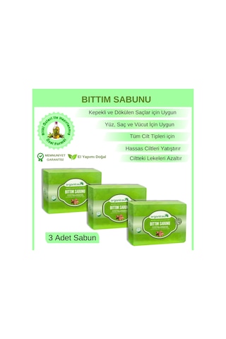 Organicsun Doğal Bıttım Sabunu 3 x 140 G