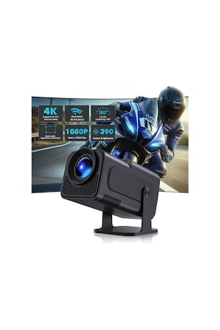 Android Projeksiyon Siyah Taşınabilir Sinema Projektörü 4k 1080p Ev Sineması Bluetooth 65748589