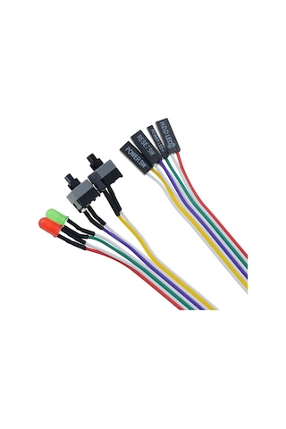 5064 Anakart Led Işıklı Power Ve Reset Açma Kapama Butonu
