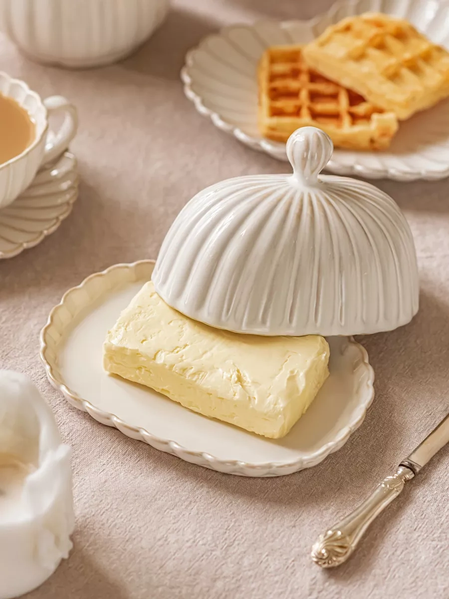 Roomi Kapaklı Seramik Tereyağı Kabı 182652722 Sütlü