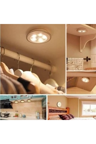 3'lü Kablosuz Uzaktan Kumandalı Yapışkanlı Led Işık Spot Lamba