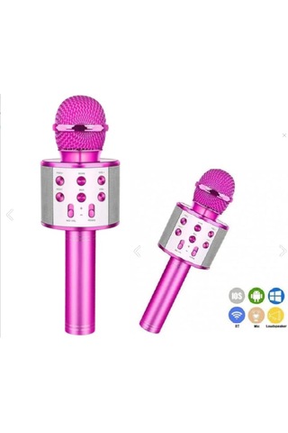 Bluetooth Karaoke Mikrofon Ws-858 Taşınabilir Kablosuz Hoparlörlü Karaoke Mikrofonu Çocuk Ve Yetişkin Uyumlu