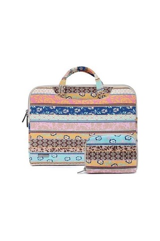 Ebitda Mini Kanvas Laptop Çantası 13.3 İçin Taşıma Çantası, Pembe Mavi Çok Renkli