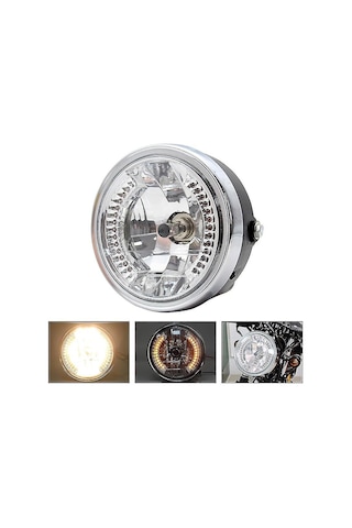 Vkemall 8 İnç Motor Süper Renkli Led Gündüz Ve Gece Farı - Düşük Enerji Tüketimi, Geniş Işık Yayılımı, Retro Stiliyle