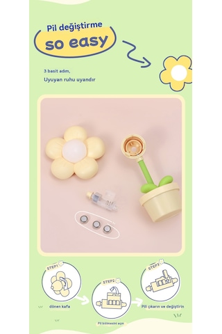 Yeni Mini Çiçek Göz Koruması Gece Lambası-pembe Açık Pembe