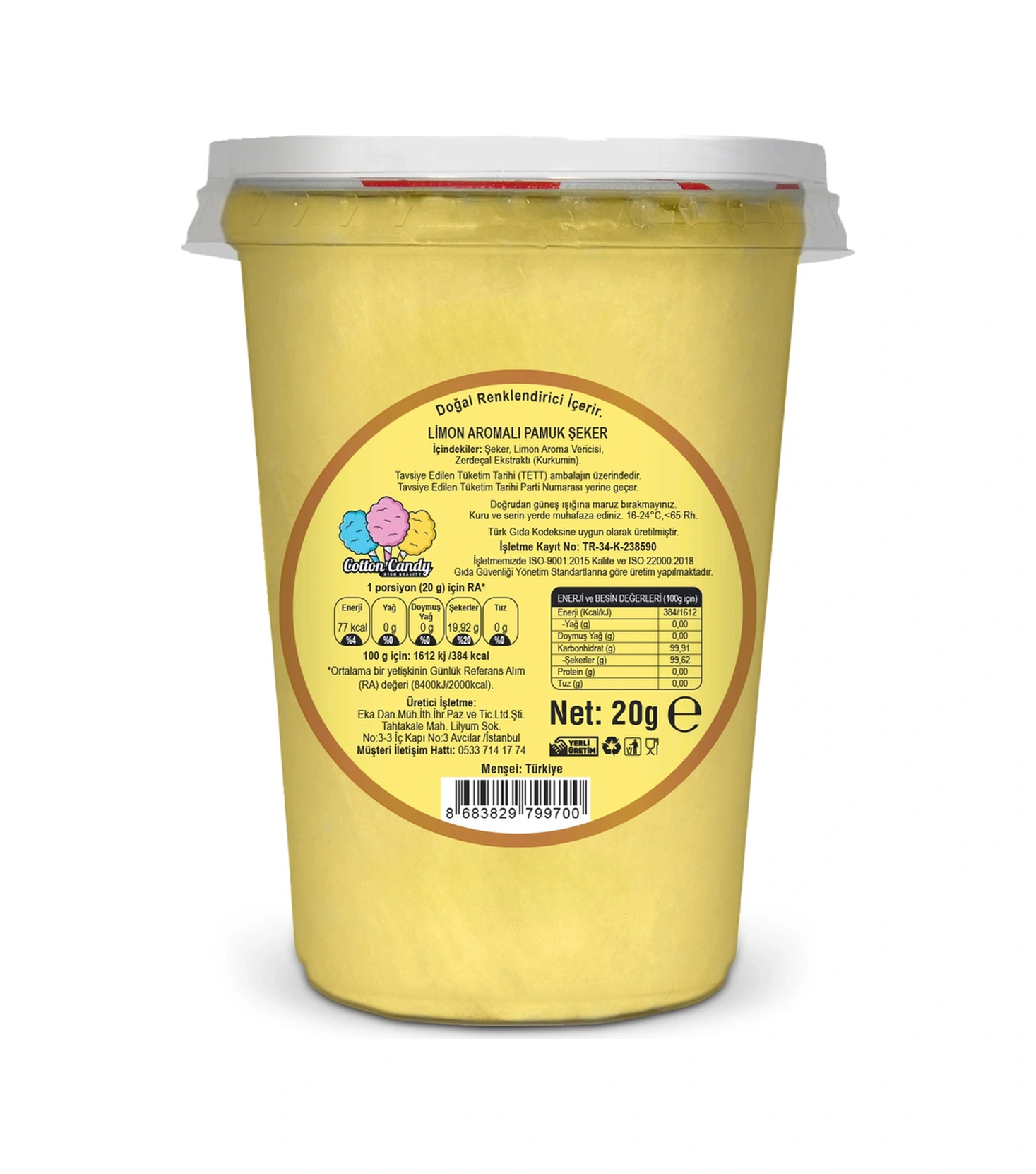 Limon Aromalı Gurme Pamuk Şeker