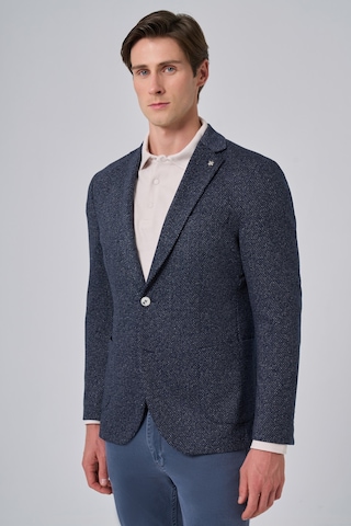 Morven Erkek Lacivert Örme Trend Desenli Slim Fit Mono Yaka Ceket 26ms002002200 Lacivert