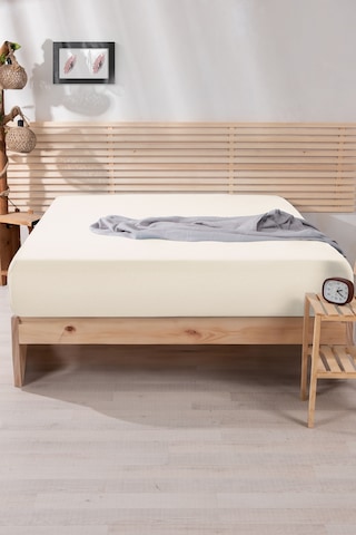 Nordqueen %100 Pamuk 160x200 Çift Kişilik Lastikli Çarşaf Ekru