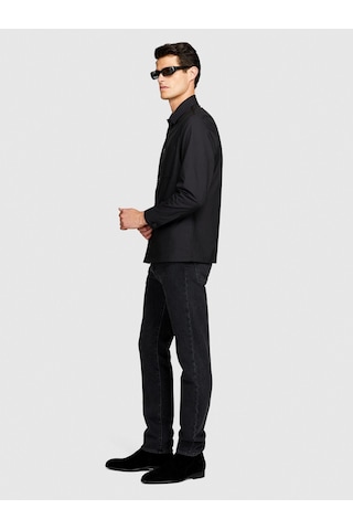 Sisley Liyosel Karışımlı Oversize Gömlek Erkek Siyah Gömlek - 323a5t3rsq02p