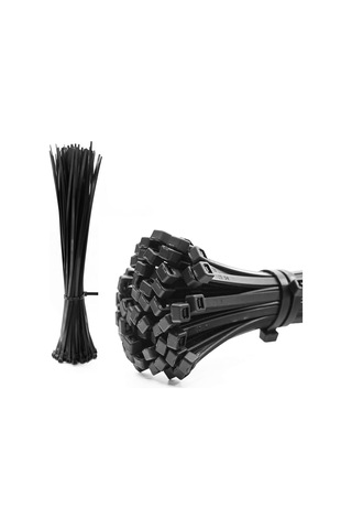 Tr 100 Adet Cırt Kelepçe 3,6x370 Mm Plastik Siyah Renk Zip Kablo Bağı Çok Amaçlı Bağlama Uzun