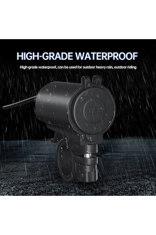 Shineyee Qc3.0 Hızlı Şarjlı Çift Usb M1 Anahtarlı Şarj Aleti - Su Geçirmez Mavi Işıklı Siyah