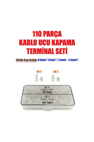 110 Parça Kablo Ucu Kapama Terminal Seti (Tam Izoleli)