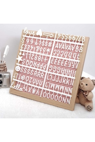 Pembe Yazı Panosu Mesaj Tahtası, 121 Beyaz Harf Karakterli