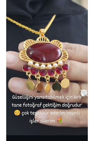 Firuze -halef Kolye Bordo