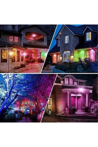 Kumandalı Led Işık Dış Cephe Aydınlatması Çok Renkli Rgb Led Panel Işık Partiled Aydınlatma Siyah