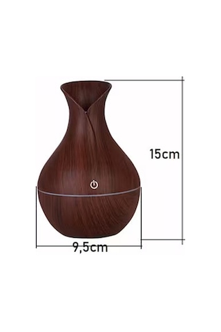 Humidifier Vazo Şekilli Ahşap  Difüzör Ultrasonik Buhardanlık Oda Hava Nemlendirici