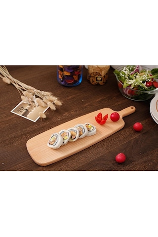 Suntek Ev Ahşap Kesme Tahtası Mutfak Pizza Kek Suşi Tabağı