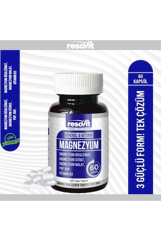 Resavit Magnezyum Takviye Edici Gıda 60 Bitkisel Kapsül