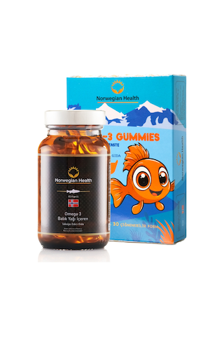 Norwegian Health Omega 3 60 Kapsül + Kids Omega-3 Gummies 30 Çiğnenenbilir Jel Form