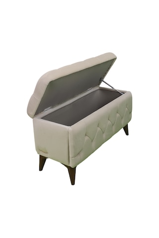 Vavonni Sandıklı Puf 90Cm Krem A+ Kalite