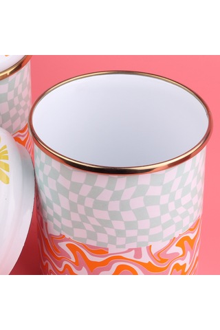 Emaylab Retro Hippi 3 lü Emaye Baharatlık Takımı Çok Renkli