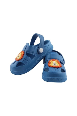 Daye Bk1001 Kaydırmaz Aslan Desenli Çocuk Sandalet Terlik Mavi