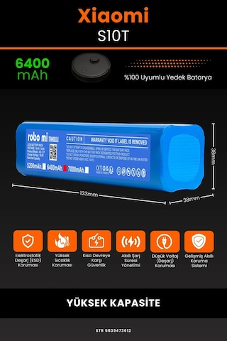 Xiaomi Mi Robot S10T 6400mAh Robot Süpürge  Bataryası