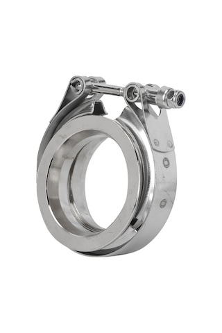 Reedark Otomobil Egzos Borusu 304 Paslanmaz Çelik V Tipi Klips Flanş Seti 2.5 İnç 63mm - Güçlü Bağlantı, Kolay Kurulum, Evrensel Uyum