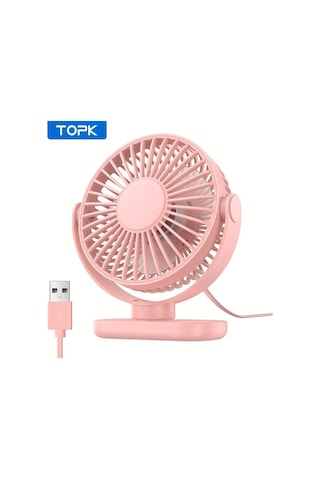 Boatshop1 Topk Kişisel Usb Klipsli Masa Fanı Pembe Fırçasız Motor Sessiz Güçlü Hava Akışı Sağlam Kelepçe Taşınabilir Mini Fan Yatak Ofis Rv