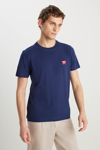 Wrangler Regular Fit Small Logo Lacivert Erkek T-shirt Mw70md3335 Lacivert