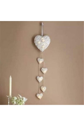 Fortunelane Kalp Şekilli Bakırcı Işıklı Hediye: 30 Islak Beyaz Işık, Sevgililere Valentine Günü Sürprizi, Yatak Odası/parti Deko