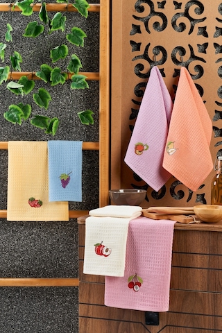 Casnack 6'lı Mutfak Havlusu Seti 40x60 - Turuncu