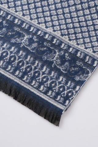 İnce Dokulu Desenli Viskon Şal Kaşkol Atkı Lacivert