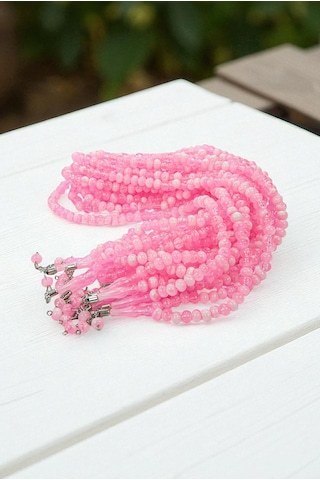 10 Adet 99lu Namaz Tesbihi 10mm Hac Umre Hediyelik - Pembe Pembe