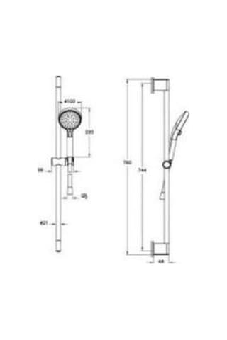 Artema Base Round A45908 3F Sürgülü El Duşu Takımı Krom Gümüş