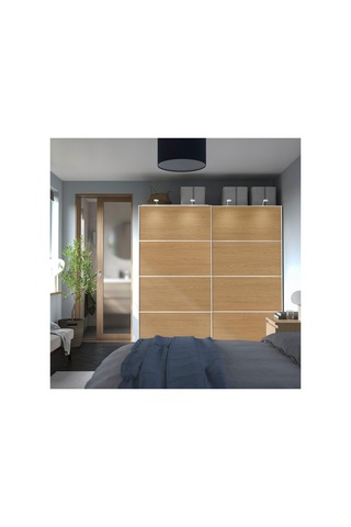 Ikea Mehamn Serisi, Sürgü Kapak, 100x201 Cm, Koyu Kahve-meşe Görünümlü