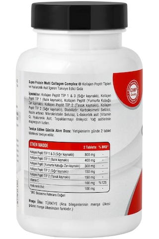 Supra Protein Multi Collagen Complex 60 Tablet- 5 Tip Kolajen